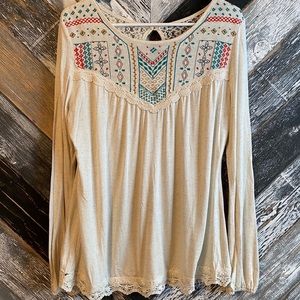 Self Esteem Cream Long Sleeve Shirt